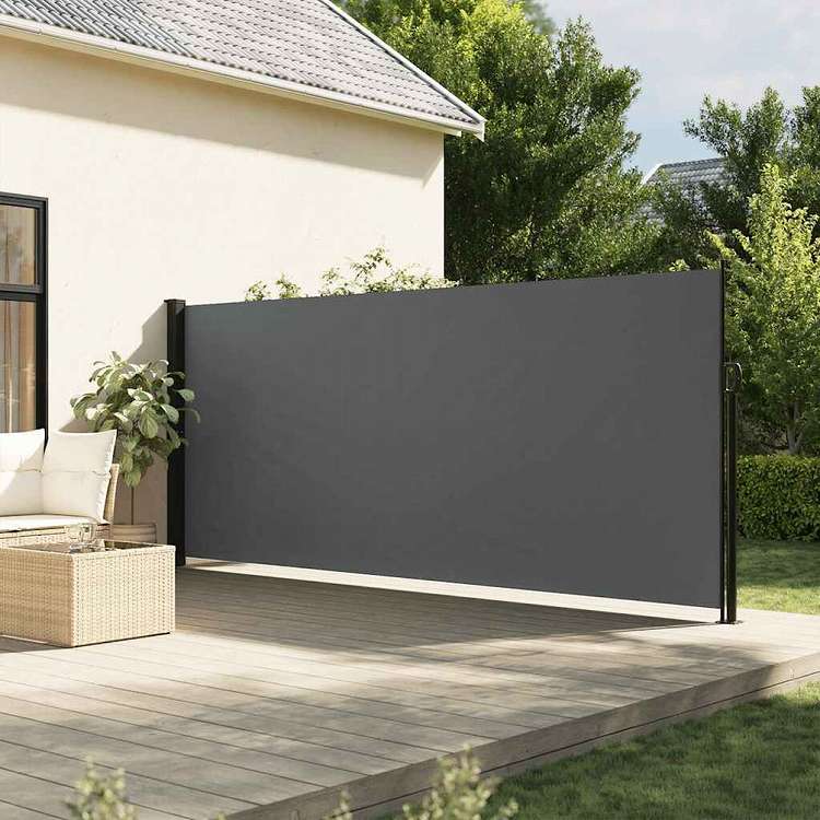vidaXL 引き込み式サイドオーニング 160x600cm アントラシートホーム