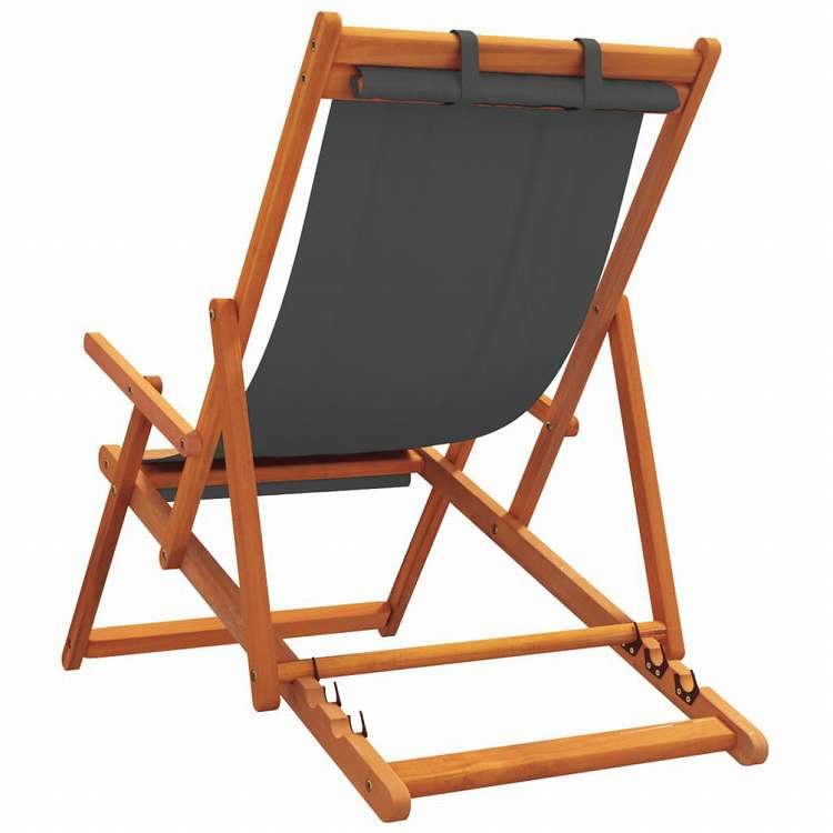 vidaXL 折りたたみビーチチェア 2点 布製 グレー家具 アウトドア家具