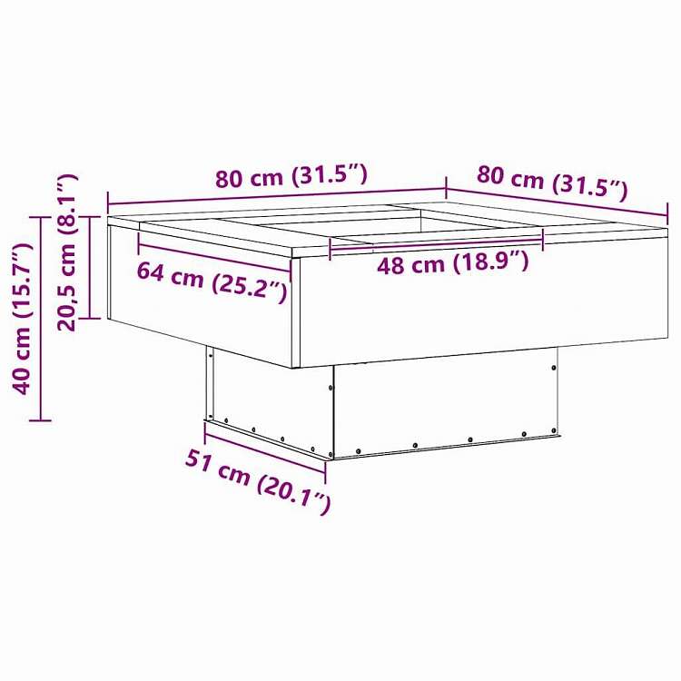 vidaXL ファイヤーピット ブラウン 80 x 40 cm 耐候性スチール ホーム
