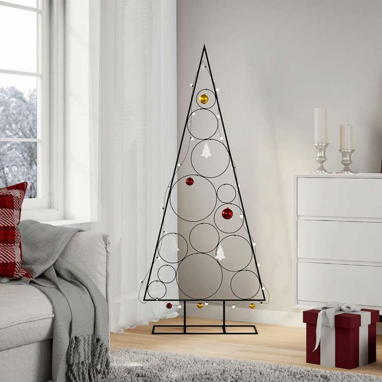 vidaXL 金属製クリスマスツリー デコレーション用 ブラック 150cm