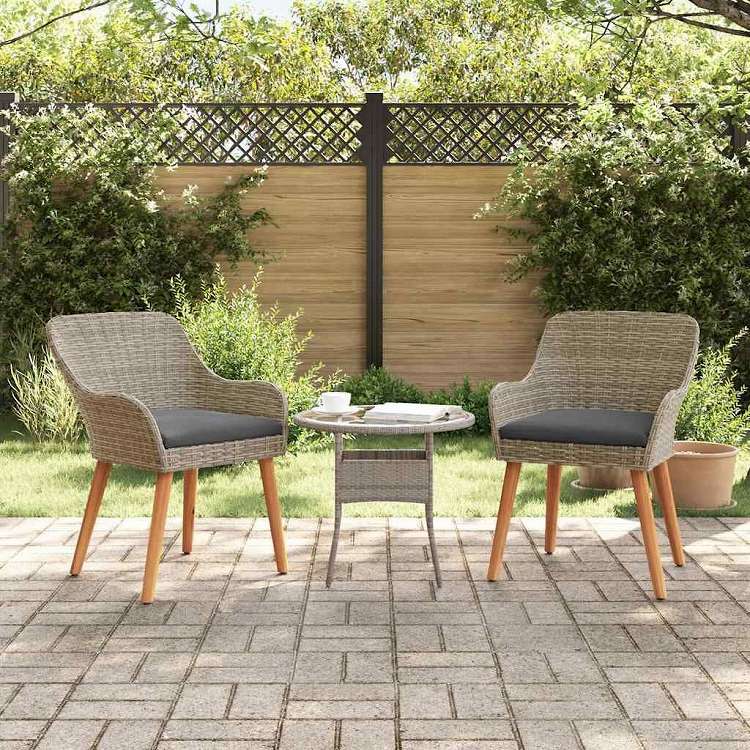 vidaXL ガーデンチェア クッション付き 2 pcs ブラック 62.5 x 55 82