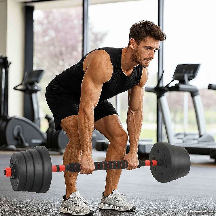 vidaXL 2-in-1ダンベルセット 40kg 黒と赤 セメントと鉄砂スポーツ
