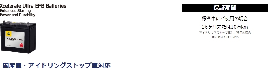 HELLA バッテリー Q85/90D23L XCELERATE ULTRA EFB アイドリング