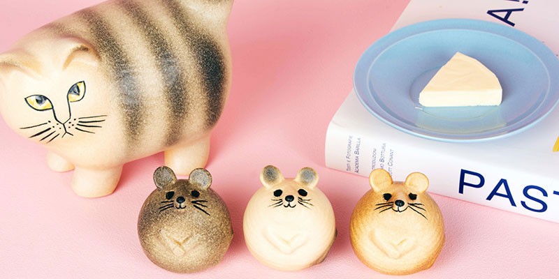 リサラーソン 3匹のねずみ (正規代理店品 置き物 オブジェ 陶器 ねずみ