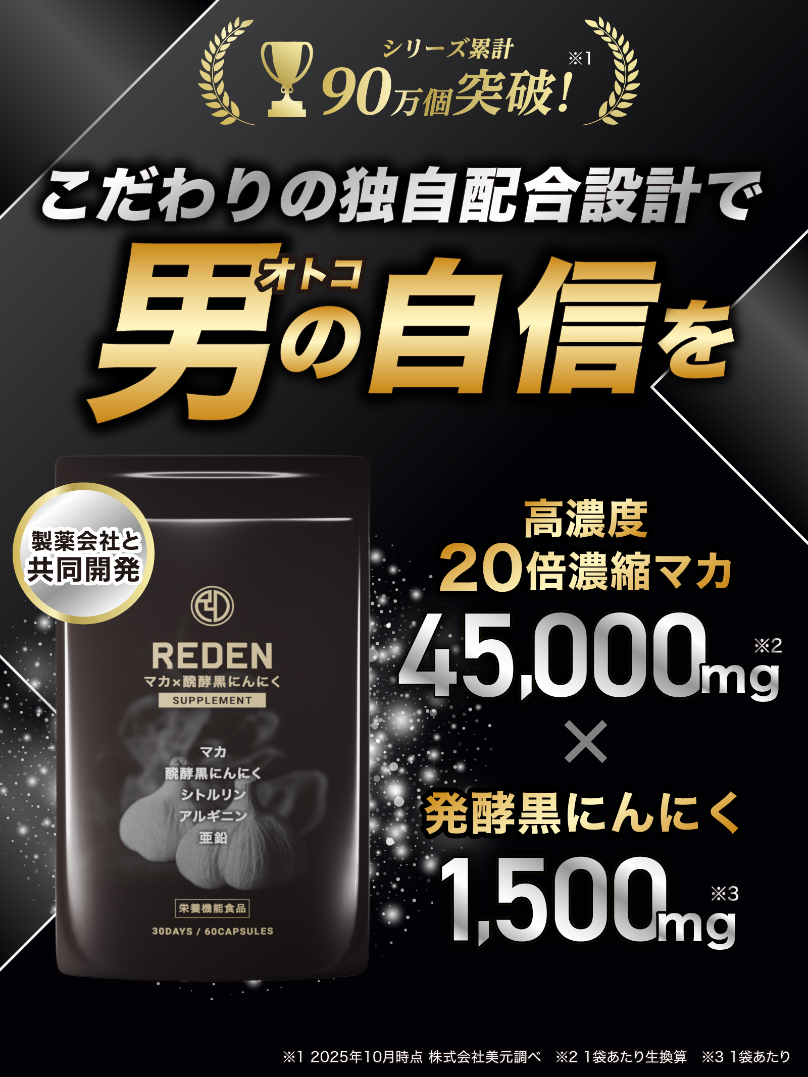 REDEN リデン マカ×発酵黒にんにく 60粒約30日分 シトルリン