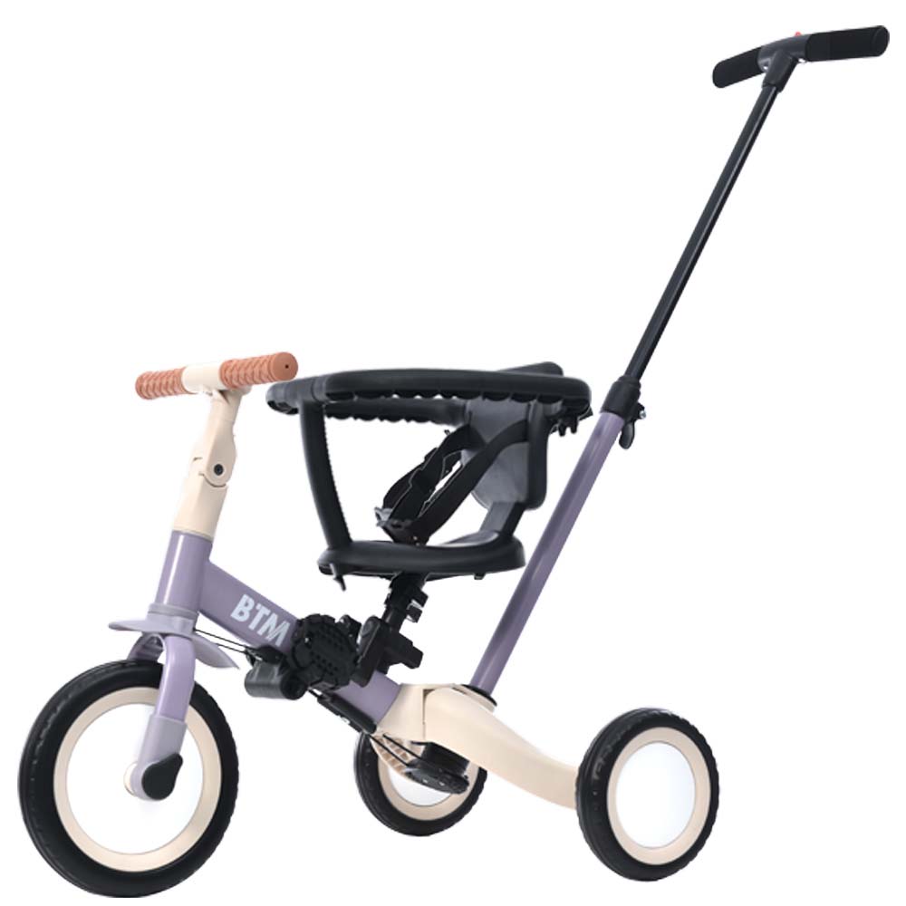 好評低価子供用三輪車 4in1 (パープル ) 自転車 オリジナル押し棒付き安全バー付き 自転車本体