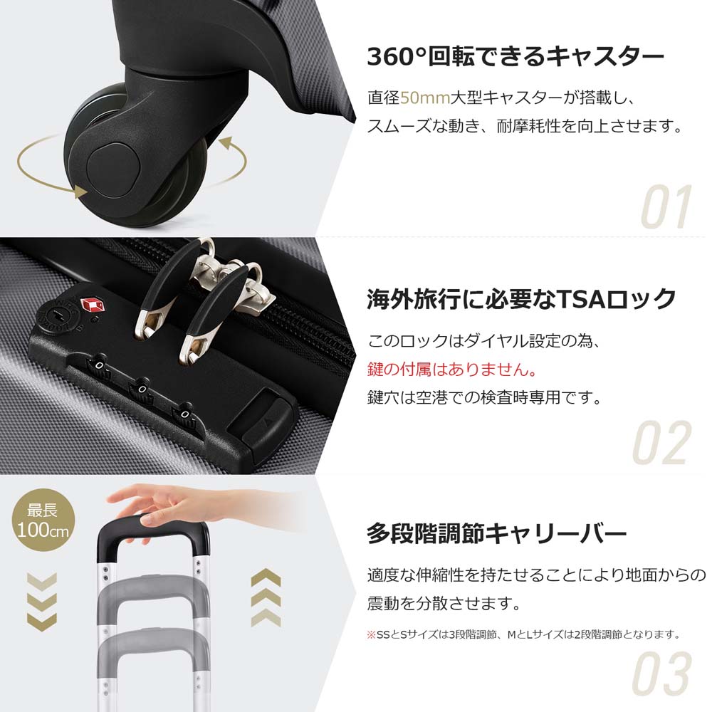 スーツケース キャリーケース TSAロック搭載 OUNCE スーツケース 多機能 キャリーケース STYLISHJAPAN 公式