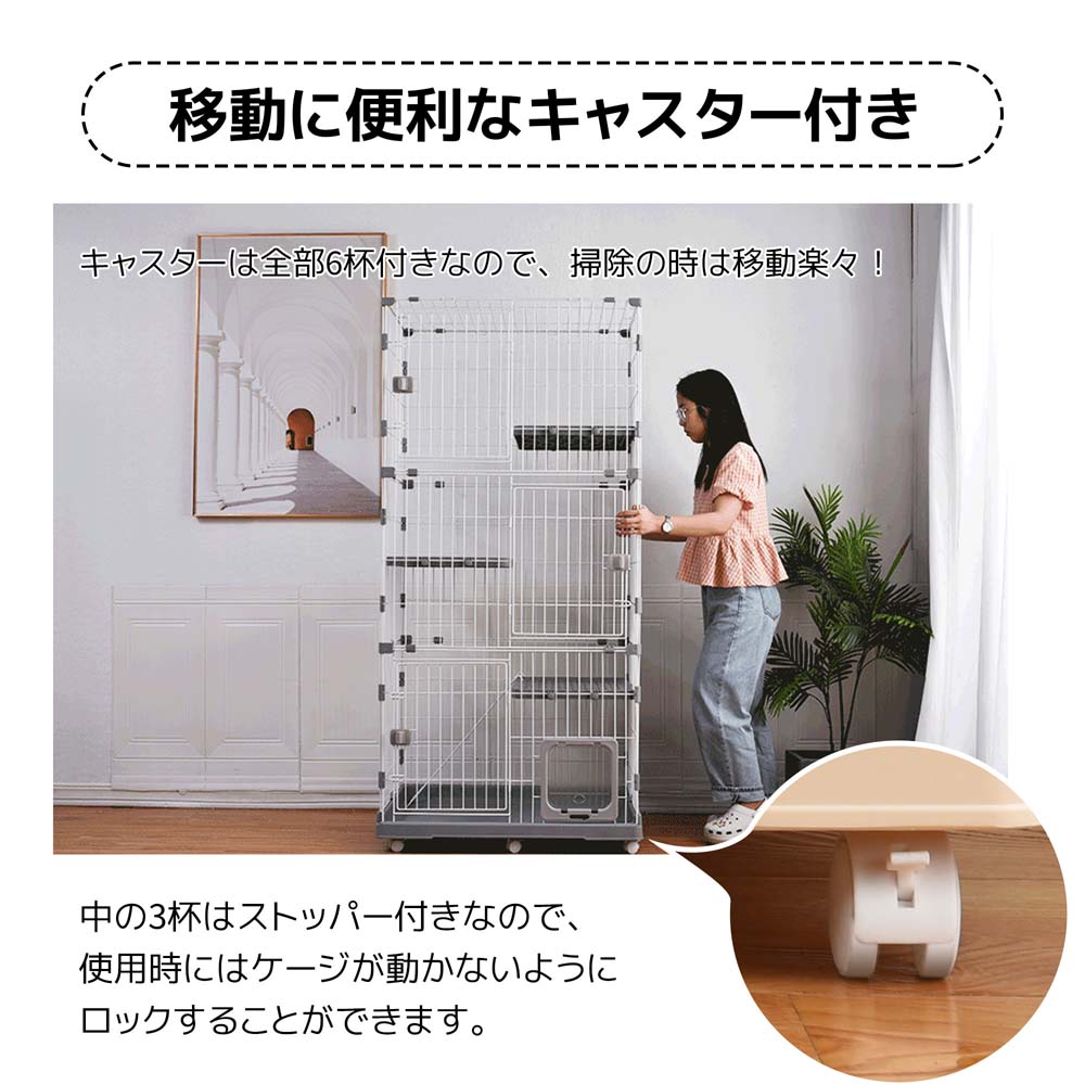 Amazon.co.jp: SHKGLAB 猫 ケージ 3段 収納型 キャットケージ1段