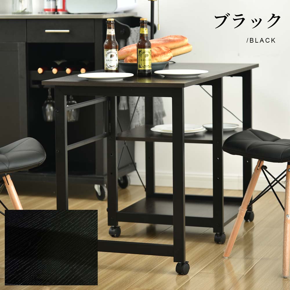 新品登場 パソコンデスク 折りたたみデスク 簡易デスク オフィスデスク 学習デスク 3段収納ラック キャスター付きブラックp |  | 02