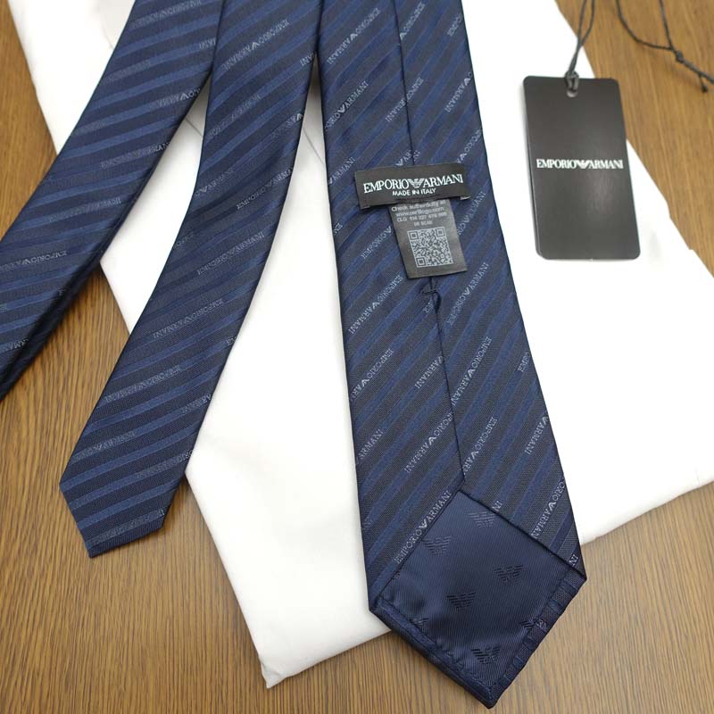 なななプレゼントにも新品未使用ラッピング済みエンポリオ・アルマーニネクタイ EMPORIO ARMANI エンポリオアルマーニ ネクタイ EA1 ネイビー/グレー