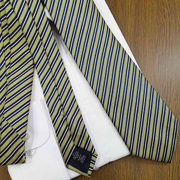 ZEGNA ネクタイ ネイビー シルバー ゴールド ZEGNA エルメネジルド ゼニア ネクタイ イエロー/ネイビー