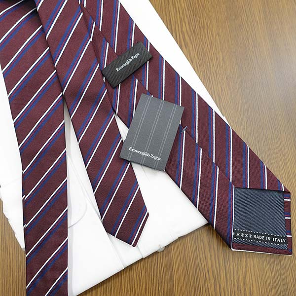 ZEGNA（ゼニア） エルメネジルド ネクタイ ボルドー/ネイビー EZB145