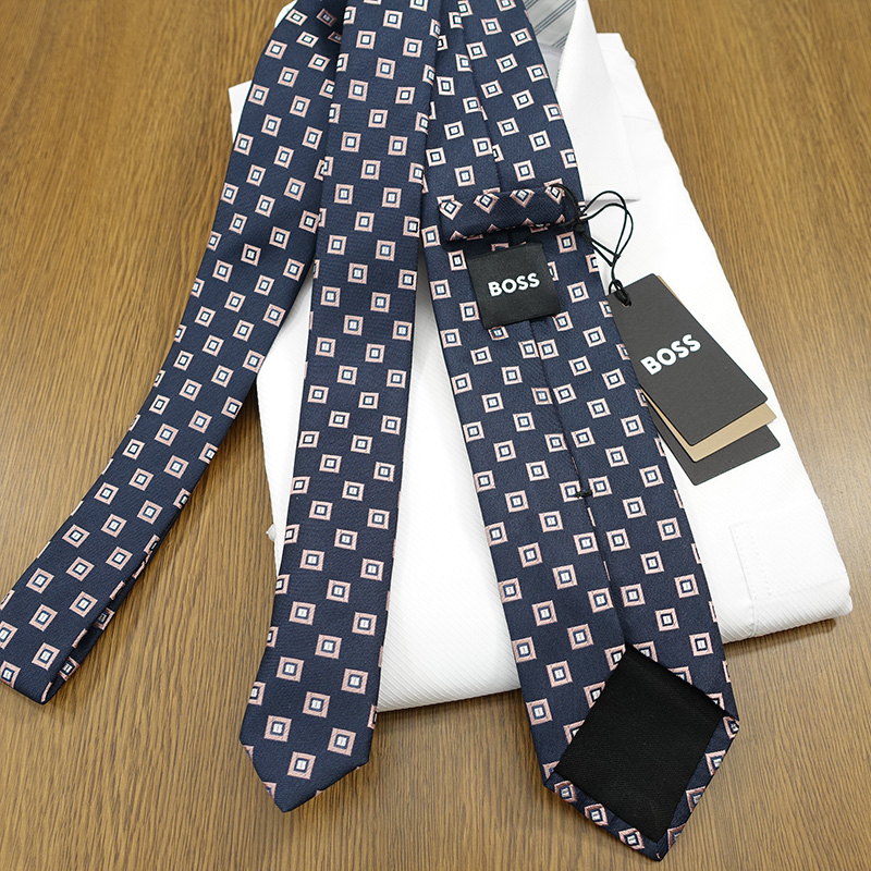 HUGO BOSS（ヒューゴ・ボス） ネクタイ(7.5cm幅）HB93 ネイビー/ピンク