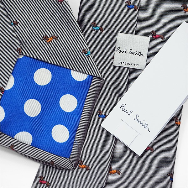 【美品】ポールスミス ネクタイ 総柄 マルチカラー Paul Smith ポールスミス ネクタイ ブランド PS86 グレー/マルチ