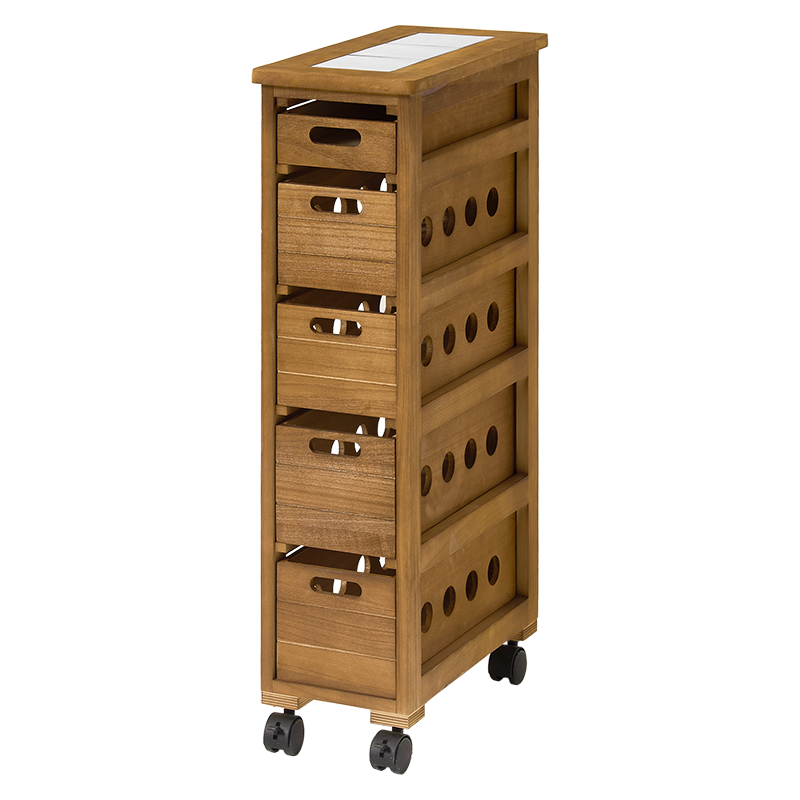 隙間収納 すき間収納 ワゴン ストッカー チェスト 幅20cm 天然木