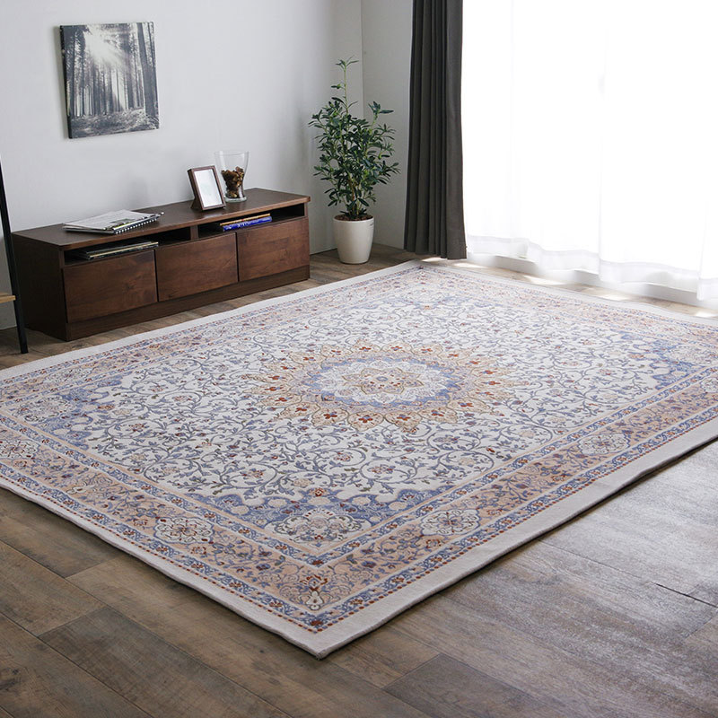 ラグ カーペット 3畳用 200cm×250cm 長方形 ホットカーペット カバー マット 洗える 高級感 クラシック エレガント ヨーロピアン おしゃれ ジャガード織_1