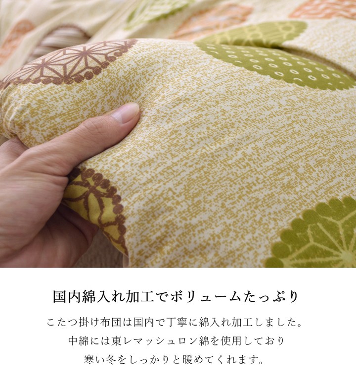 こたつ布団 こたつ掛け布団 長方形 205cm×285cm 5尺 厚掛け 高級 和柄