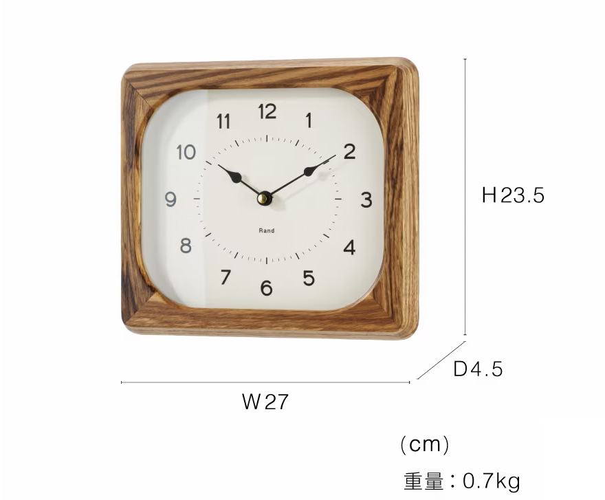 壁掛け時計 掛け時計 木製 おしゃれ かわいい 四角 掛時計 北欧 モダン