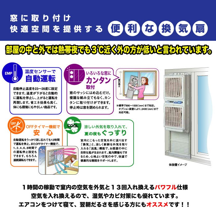 高須産業 ウィンドーツインファン 窓用換気扇 引き紐式タイプ ウイン