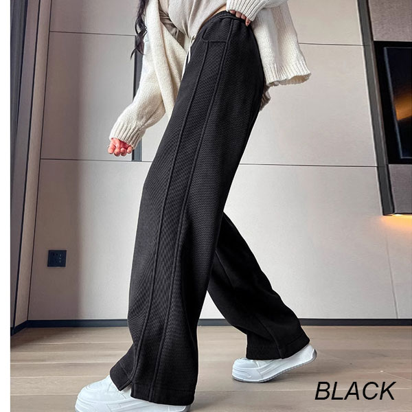 【期間限定スペシャルプライス】裏起毛 コーデュロイパンツ ロングパンツ ワイドパンツ レディース パンツ ウエストゴム あったかい 防寒 送料無料 |  | 02