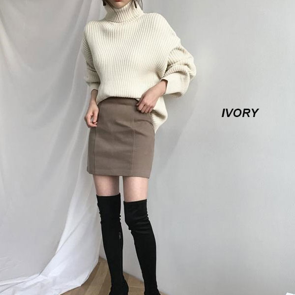 【期間限定スペシャルプライス】ニット リブニット タートルネック レディース ハイネック  長袖 セーター トップス ゆったり 体型カバー 送料無料 |  | 02