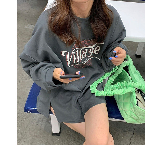ロンT レディース カットソー ライトスウエット トレーナー カレッジ 英字ロゴ スエット プルオーバー 長袖 トップス 大きいサイズ 送料無料 |  | 03