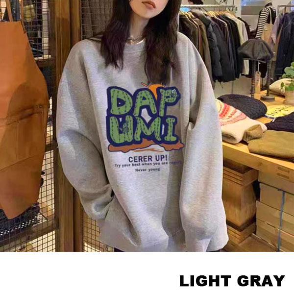 レディース スゥェット トレーナー 英字ロゴ カレッジスタイル プルオーバー トップス 長袖 送料無料 |  | 02