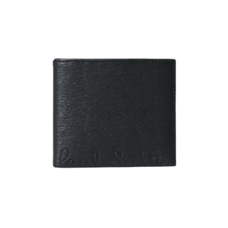 未使用級　ポールスミス　折り財布　札入れ　カードケース　メタルクロップドロゴ　黒 Paul Smith（ポール・スミス） メンズ クロップドロゴ 2つ折り財布