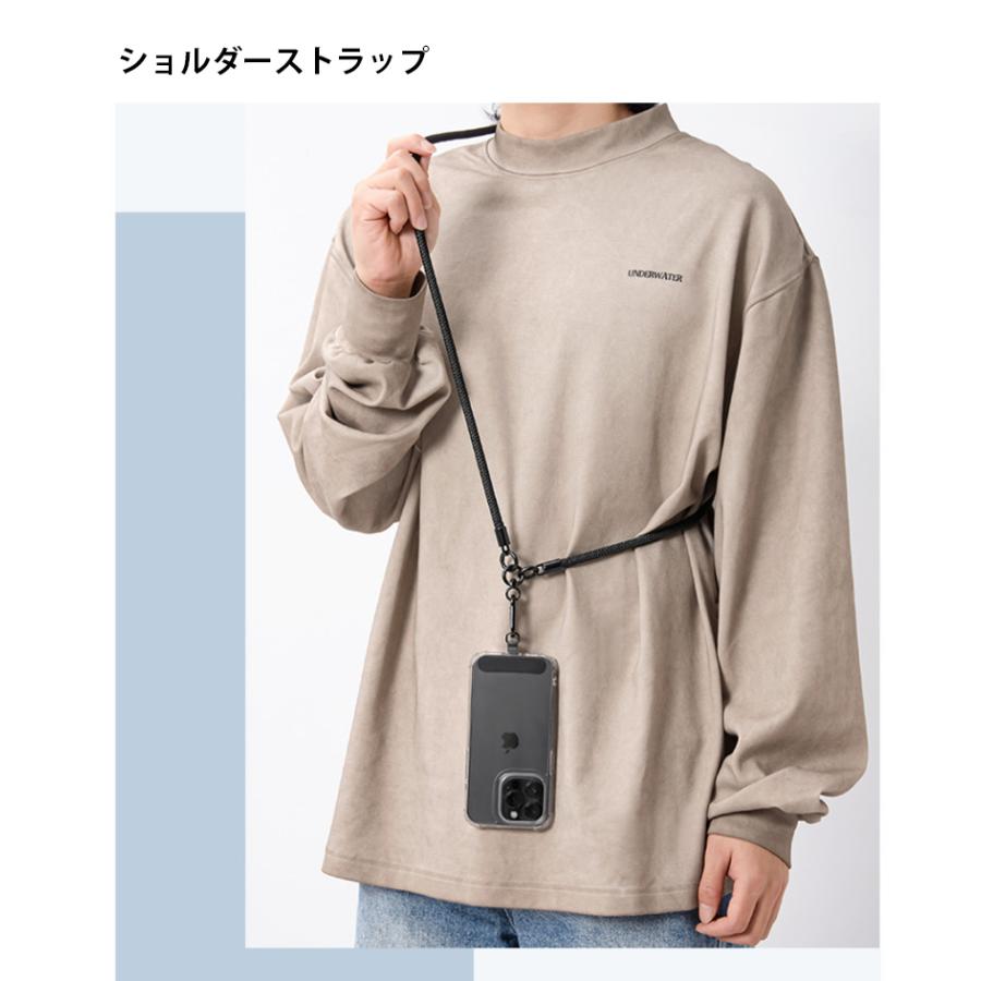 スマホストラップ ショルダー カラビナ 手首  落下防止 首掛け 太め メンズ iPhone おしゃれ 金属 | ブランド登録なし | 01