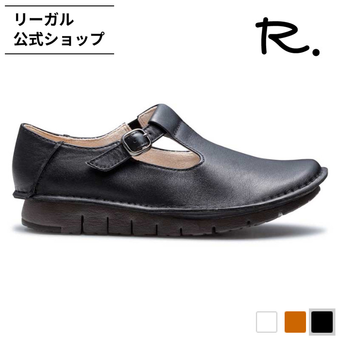 R.（REGAL） 公式 R. S20C Tストラップ ブラック カジュアルシューズ