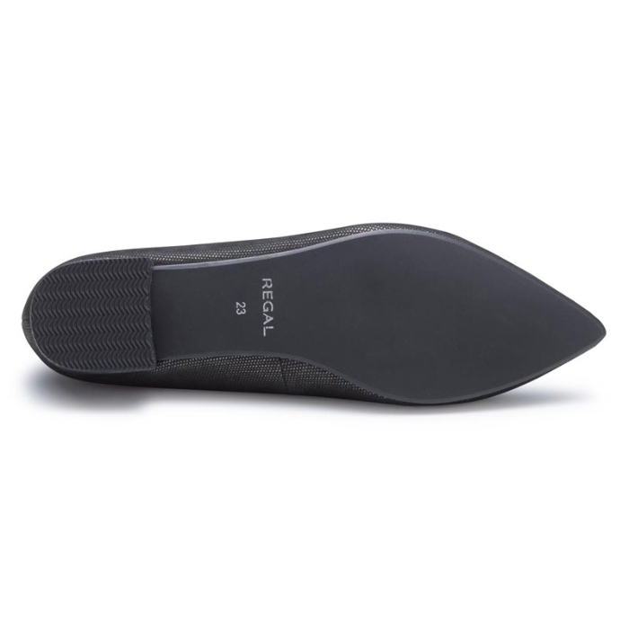 美品 リーガル REGAL フラットシューズ パンプス 24 ブラックF37R REGAL（リーガル） 公式 セール REGAL F37R ポインテッドトウフラット