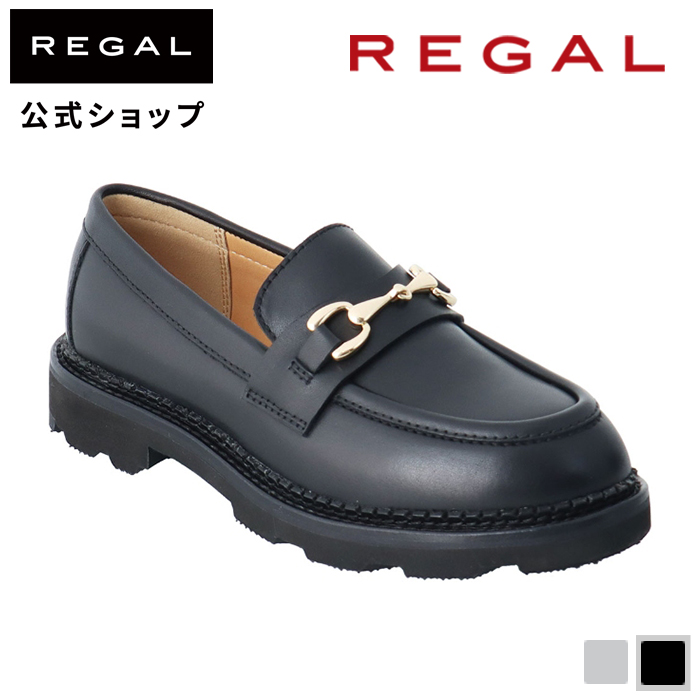 リーガル 公式 セール REGAL F71Q 厚底ビットローファー ブラック カジュアルシューズ レディース