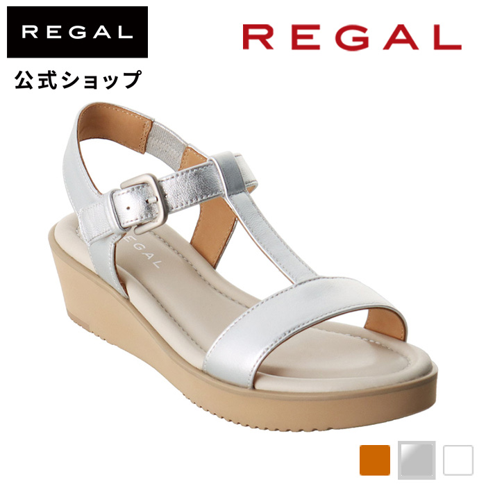 公式 REGAL F80Q ウェッジＴストラップサンダル シルバー サンダル レディース リーガル｜regal-footcommunity