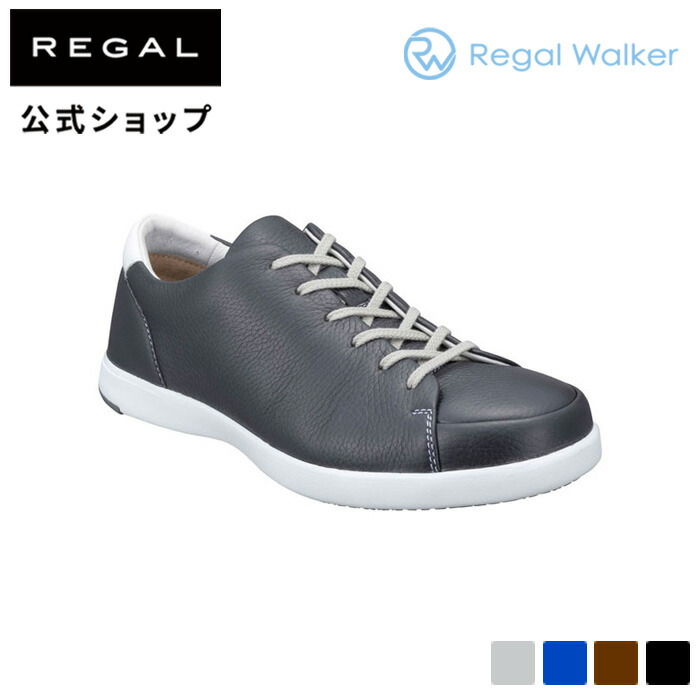 公式 Regal Walker 324W ディアスキン スニーカー グレー メンズ リーガル ウォーカー 革靴 本革 レザースニーカー レザー ウォーキングシューズ 鹿革 軽い｜regal-footcommunity