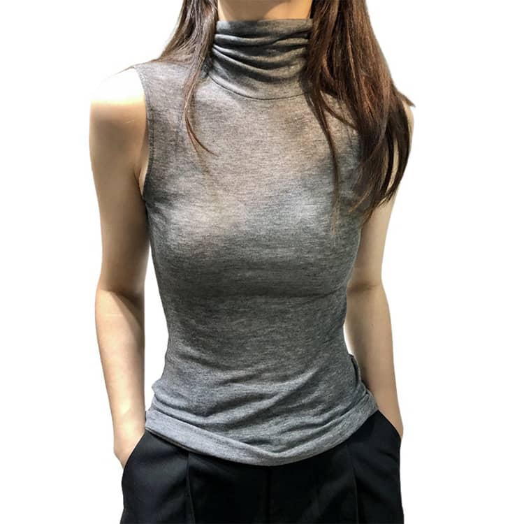 重ね着 タートルネック レディース きれいめ Tシャツ トップス 無地
