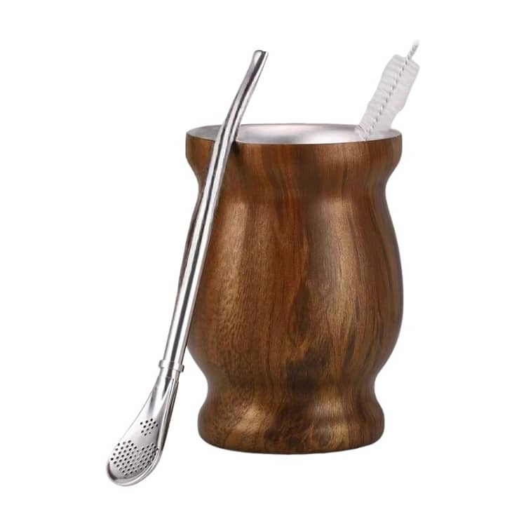 グァンボ 3点セット マテ茶カップ ステンレス製 マテ茶セット