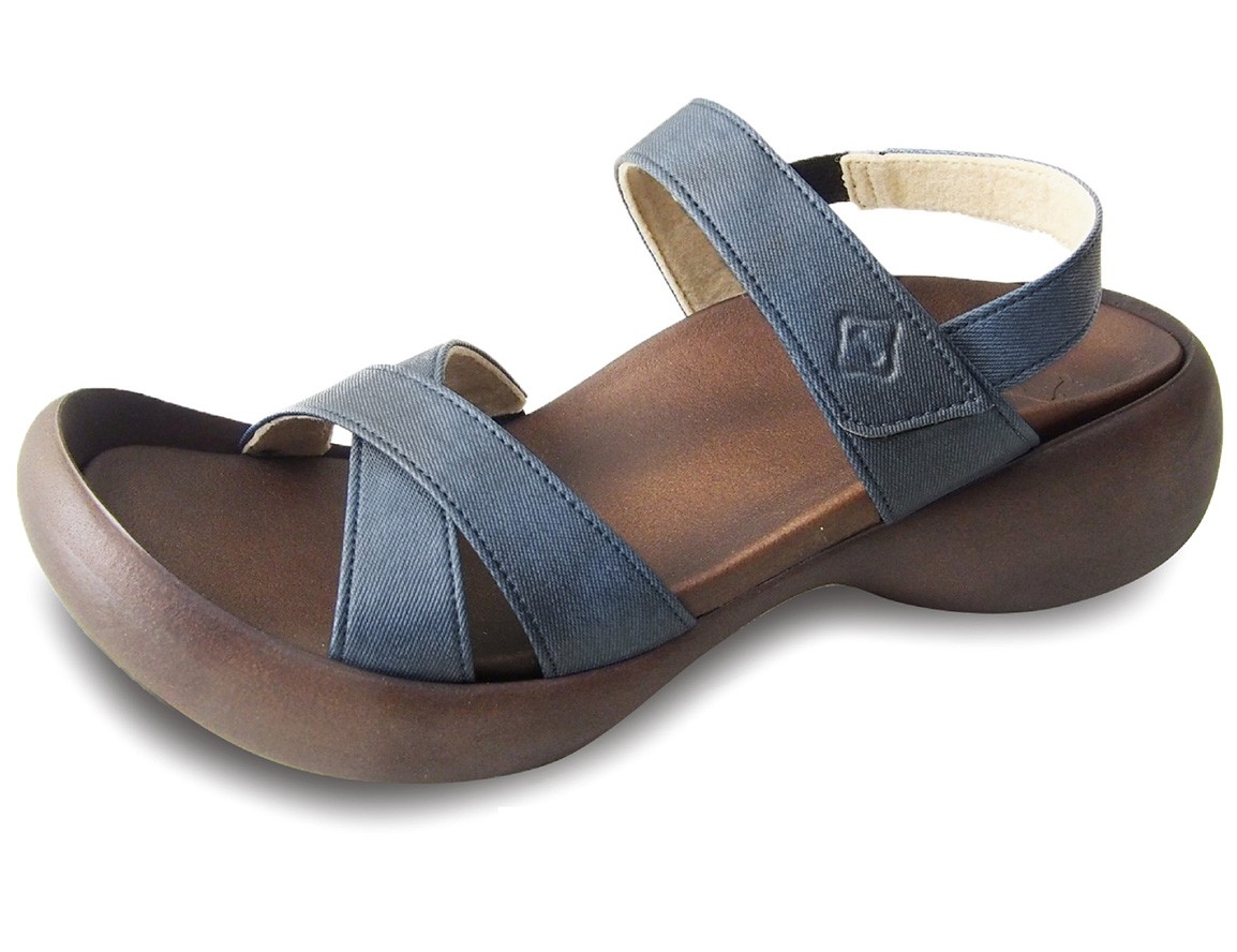 【完売】12%OFF セール リゲッタカヌー サンダル レディース 履きやすい 厚底 エッグヒール デニム 調 ベルクロ sandal | Regetta Canoe | 03