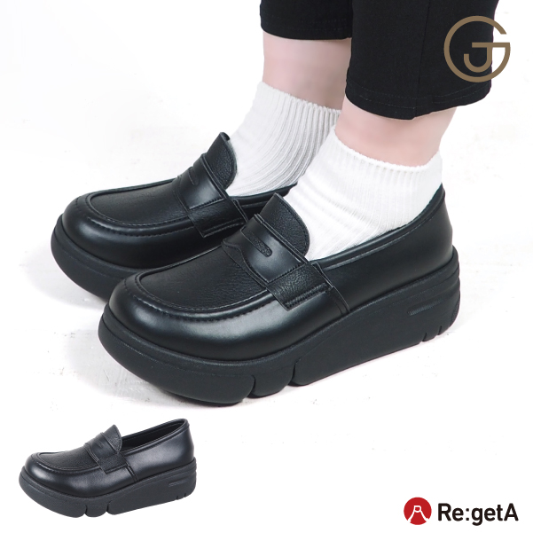 リゲッタ 靴 ローファー 厚底 レディース 幅広 歩きやすい 黒 履きやすい 疲れにくい 軽量 loafers｜regettacanoe-gj｜02