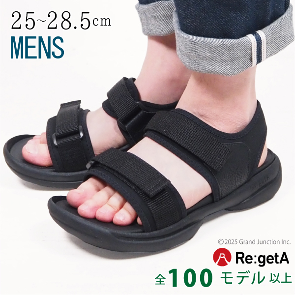 リゲッタ 厚底サンダル M ブラック Re:getA リゲッタ サンダル レディース 靴 オフィス 黒 ブラック
