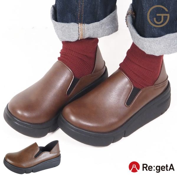 Re:getA（リゲッタ） 靴 レディース 歩きやすい 厚底 ローファー