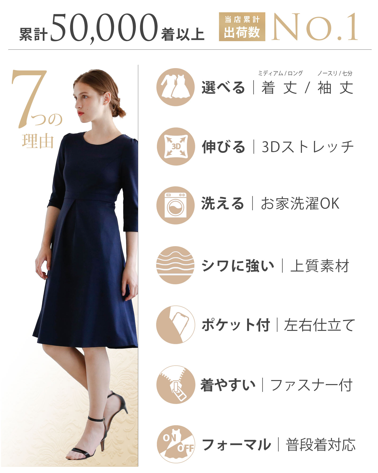 REGINA RISURRE 【ストレッチ フレア ワンピース】春 夏 秋 冬