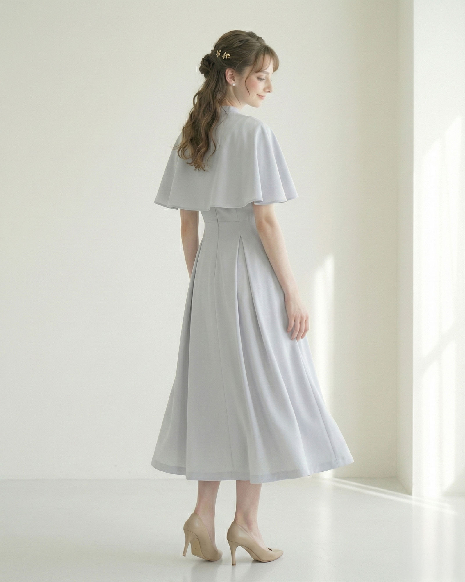 アトリエGG ケープ ワンピース グレー アウター 18 REGINA RISURRE（レジーナリスレ） 【ケープ ワンピース ソフィー】春