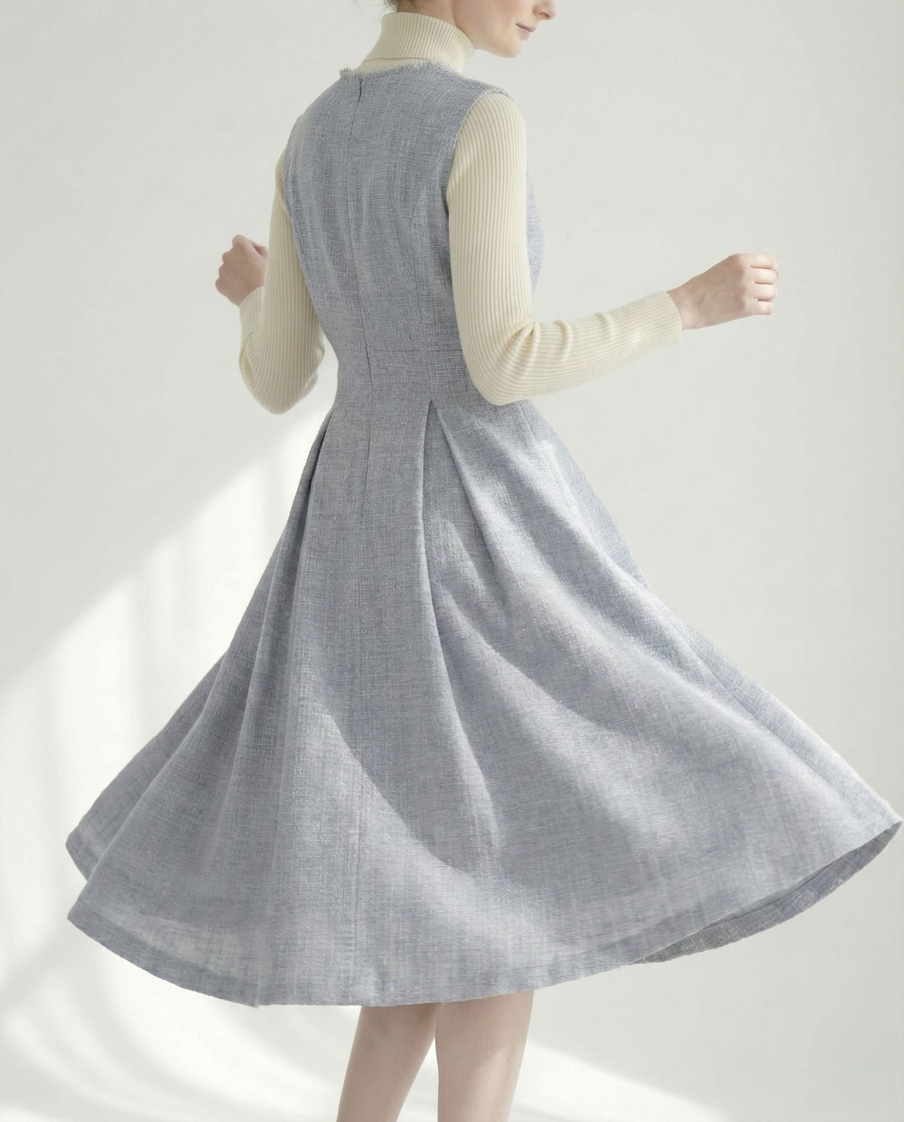 Rene♡ひざ丈ワンピース ツイード Rene（ルネ） ニットツイードワンピース 6342440 ワンピース