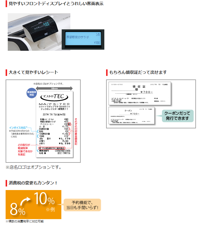 TEC（TOSHIBA） ［在庫あり］東芝テック レジ レジスター MA-700