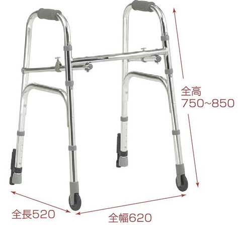 固定型歩行器 車輪・ストッパー付き MRB-02013の説明