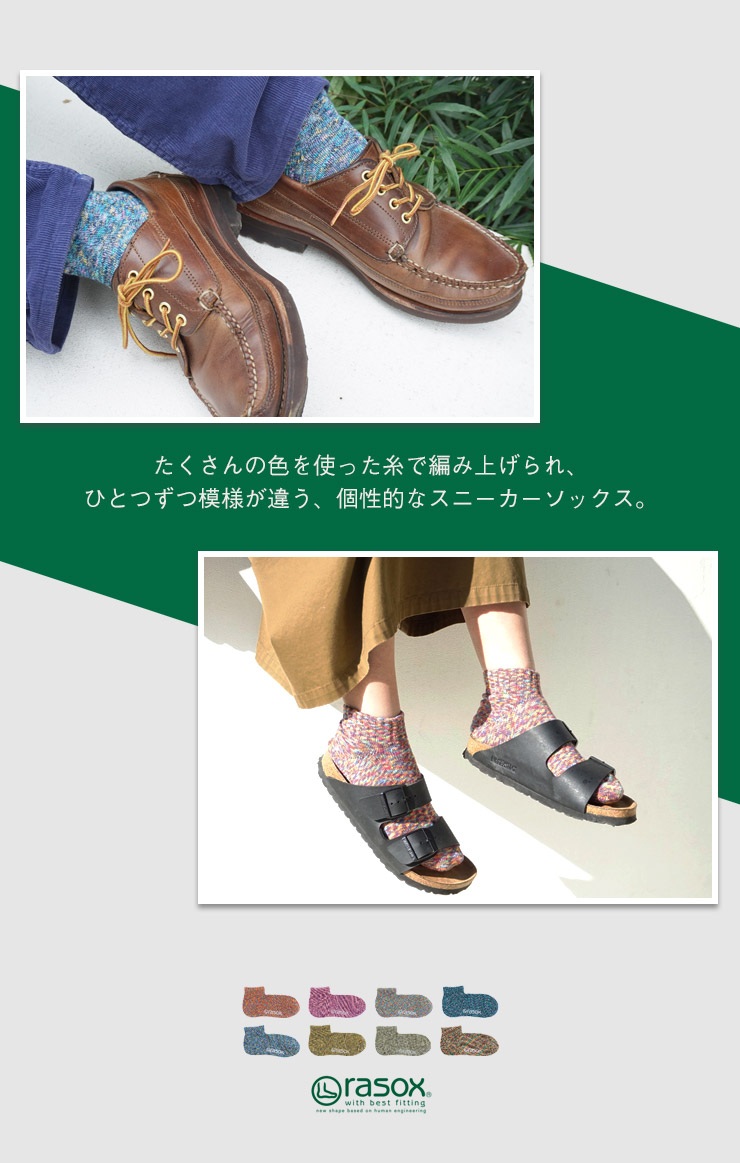 rasox ラソックス スプラッシュロウ 靴下 S/M/L スニーカーソックス ソックス くつ下 くつした メンズ レディース 日本製 吸放湿性 | rasox | 02