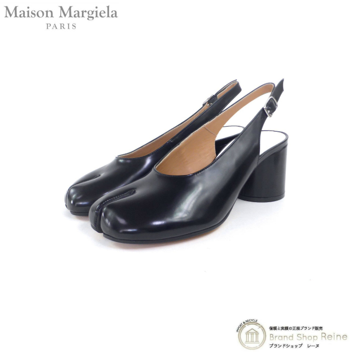 メゾンマルジェラ （Maison Margiela） Tabi タビ 足袋 スリングバック ヒール レザー S58WL0210 ブラック#37 （新品）