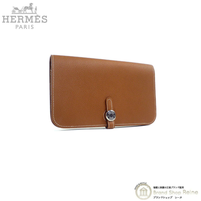 エルメス (HERMES) ドゴンGM ゴールド C刻 長財布 SV金具 未使用品