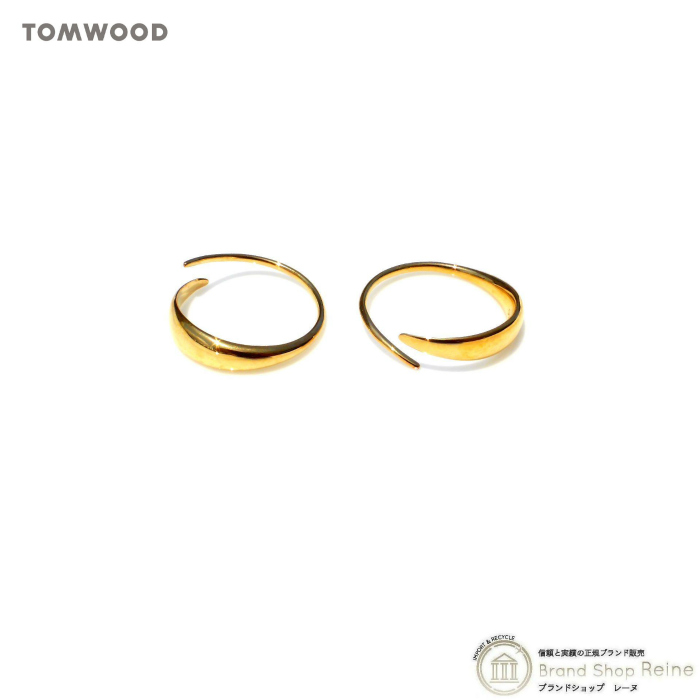 トムウッド （TOM WOOD） イヤー ループ ゴールド オープンフック ピアス ラージ Ear Loop Gold Ag925/9KGD  E38JZNA01S925-9K（新品）