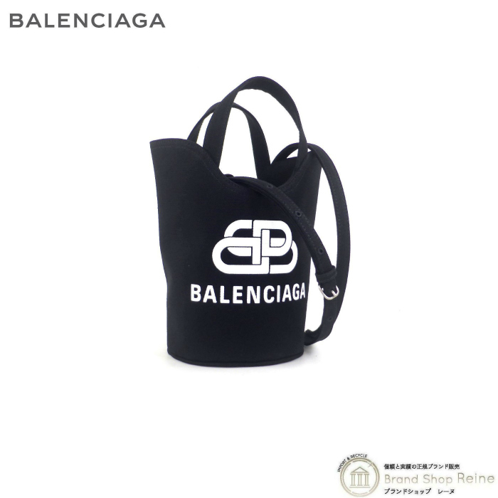 BALENCIAGA☆ウェーブ トートバッグ XS キャンバス ロゴプリント